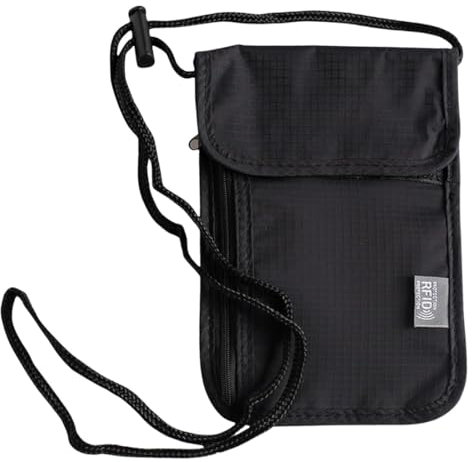 Bangbobi Borsa da Petto con Protezione RFID Uomo Donna, Custodia da Collo Impermeabile Portafoglio da Viaggio antifurto per passaporto Carte di Credito Denaro Cellulare