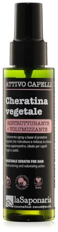 La Saponaria | Spray Ristrutturante e Volumizzante con Cheratina Vegetale per Capelli Fragili, Secchi o Opachi, Idratazione Naturale, 100 ml
