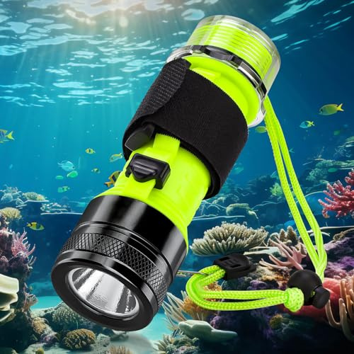 Kriogor Scuba Diving Torch, 1500 Lumens DiveTorch IPX8 Waterproof 80M Underwater Torch Diving Rechargeable for Snorkeling Outdoor (Black)