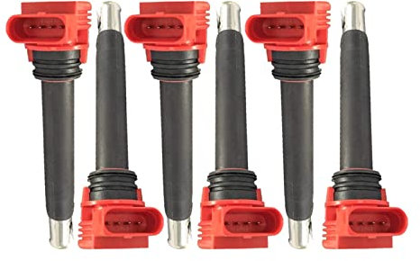 0 221 604 800 Compatibile con Audi A4 A8 Q7 R8 S6 Compatibile con bobina di accensione VW e Touareg, connettore candela 0221604800(6pcs)