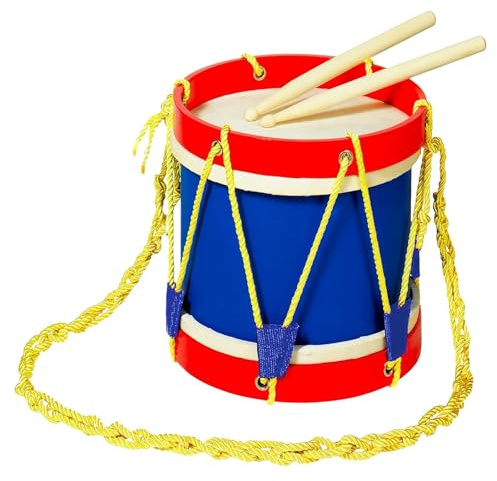 mophrati Set di batteria educativa in legno per bambini, strumento musicale, regalo per ragazzi e ragazze, migliora le capacità motorie fini e la coordinazione durante il divertimento, educazione alle