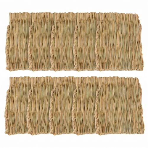 Lawnrden Ropa de Cama para Conejos, 10 Uds., Alfombrilla para Conejos de Paja Natural, Ropa de Cama para de 7, 87x11, 02 Pulgadas para hámster, Loro, Paloma y Mascotas pequeñas