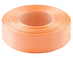 Creativery 32m Rolle Satinband 25mm (023 apricot) // Schleifenband einseitiges Hochzeit Taufe Deko Band Dekoband Geschenkband 2,5cm
