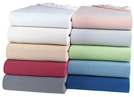 BaSaTex Bio Jersey Spannbettlaken 90x200 cm - Spannbetttuch aus 100% Bio Baumwolle GOTS-Zertifiziert - 90x200-100x200 cm - Farbe: Weiss