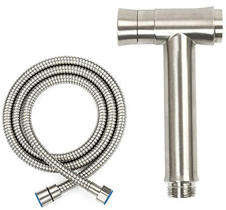 Kit De Robinet De Bidet De Toilette De Salle De Bains À Double Fonction À Une Touche, Ensemble De Pulvérisateur De Bidet Brossé En Acier Inoxydable, Montage Sur Réservoir Ou Mur C