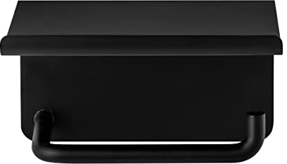 blomus Toilettenpapierhalter -MODO- mit Ablage Klopapierhalter für Badezimmer aus Edelstahl Schwarz (66456)