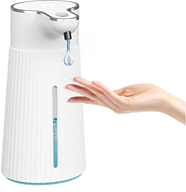 Elektrische Seifenspender Automatisch mit Sensor,400ml Spülmittelspender Wandmontage USB Wiederaufladbare Schaumseife Spender,IPX5 Wasserdicht Schaumspender für Bad Toilette Küche Büro (Dropper)