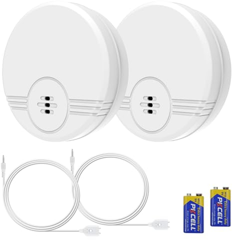 Detector de Agua 2 Pack, Sensor Fugas de Agua,135dB Alarma Sensor de Agua Detector de Inundaciones para Sótanos, Mini Detector de Agua para Cocina, baño y Sótano (2 Pack)