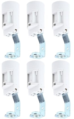 Veemoon 6 Pièces Douille à Vis E14 Chandelier Douille Ampoule Bougie Support D'ampoule Support de Tête de Lampe E14 Kit Réparation Lampe pour Lumière Noël Lustre Led