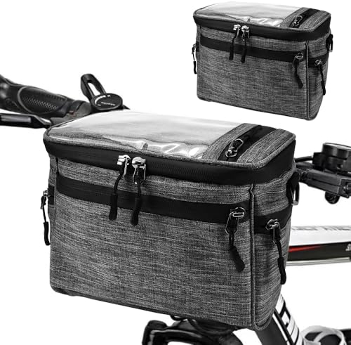 skytowards Lenkertasche Fahrrad Fahrradtasche Vorne Fahrradkorb Fahrradlenkertasche Fahrradtasche Lenker Handyhalterung Fronttasche Fahrrad Lenkerkorb Lenkradtasche mit Schultergurt für E Bike