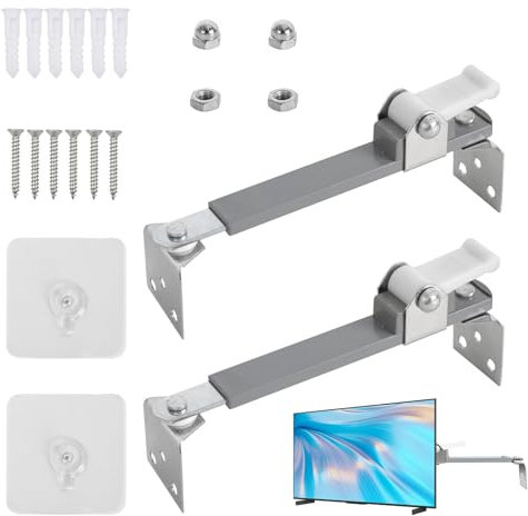 2 Stück TV-Sicherheitsgurte aus Metall, Möbel Kippsicherung Set， Verstellbare TV-Anker für Babyschutz, um vorwärts oder rückwärts Kippen zu verhindern für TV, Büro, Schrank (5,5–7,8 Zoll)