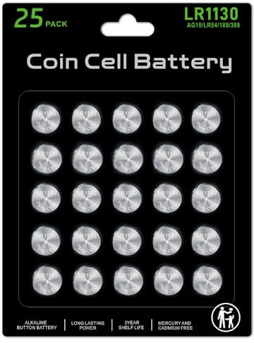 LR1130 AG10 Batterie AG10 Batterie 【Hohe Kapazität】 l1131f SG10 389 189 LR54 V10GA Premium Alkaline Batterie 1,5 V Knopfzellenbatterien, 25 Stück