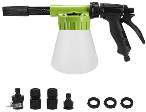SUNJULY Auto-Schaumpistole, 900ML Multifunktionale Auto Reinigung Schaum Pistole, Einstellbare Profi Schaum Waschpistole für Auto-und Motorrad Gärten Waschen Werkzeug fit Gartenschlauch SchaumsprüHer