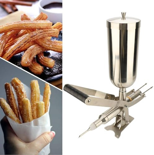 Macchina riempitrice manuale per ciambelle, iniettore professionale per ripieno di crema in acciaio inossidabile con 4 tubi, per ripieno di gelatina per ciambelle, capacità elevata 5,28 qt