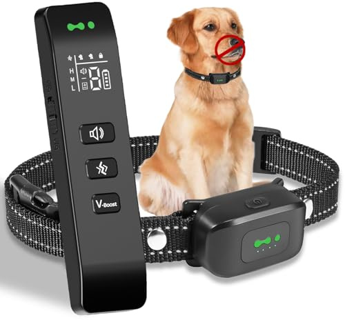 Collare da Addestramento per Cani, 3 Modalità Beep/Vibrazione/Boost Vibrazione, Portata 2600ft, Ricaricabile, Impermeabile IP67, Collare anti abbaiamento con telecomando Per cani di Tutte le Taglie