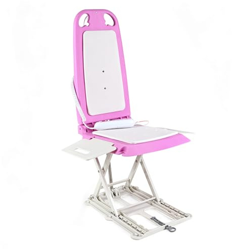 SuperHandy Portable Floor & Bath Lift - EVA Cushion, 26V 51.8Wh Battery, Lightweight 19 lbs, Foldable, 330 lb Capacity, IP68 Waterproof Lift for Seniors, Ergonomic Seat with Removable Panels (Pink)