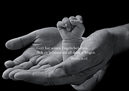 Kartenkaufrausch Glückwunsch Grußkarte zur Geburt/Taufe: Gott hat seinen Engeln befohlen, dich zu behüten auf all deinen Wegen.