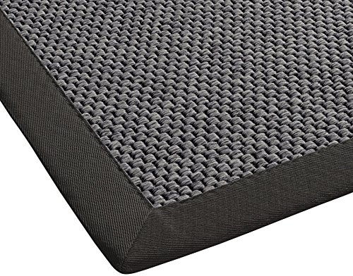 BODENMEISTER Teppich Sisal-Optik Flachgewebe modern hochwertige Bordüre, verschiedene Farben und Größen, Variante: anthrazit dunkel-grau, 80x250