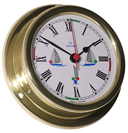 Altitude Horloge Marine avec Feux de Navigation - Laiton - ø 127 mm