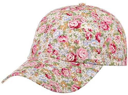 Lipodo Allover Flowers Cap Damen Baumwolle Mütze Blumenprint Klettverschluss Größenverstellbar Baseballcap Frühjahr Sommer rosa One Size