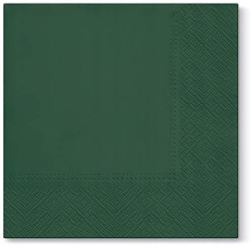 Green Paper Napkins Quality Decorative Serviettes 3ply 33cm x 33cm (Pack of 20)