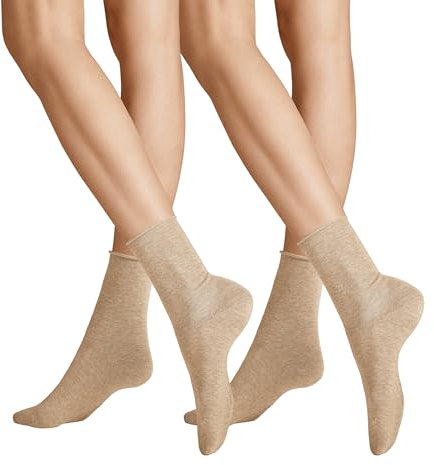 Hudson Damen Socken Only 2-Pack Rollrand Beigemel. 0723 39-42