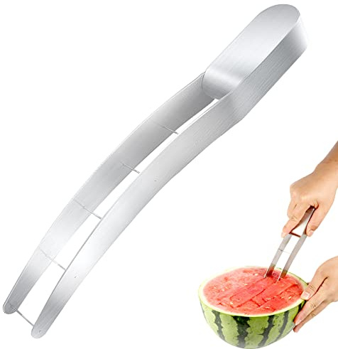 LUTER Coupe-pastèque, en acier inoxydable, outil de coupe de pastèque, outil de coupe de fruits pratique, outil de coupe de fruits pour fête, camping, formes de fruits
