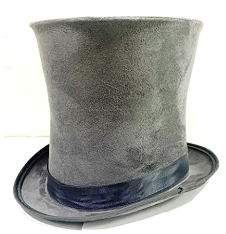 STYLEX Tall Top Hat Bell Hat Halloween Fancy Dress Steampunk Victorian (Grey)