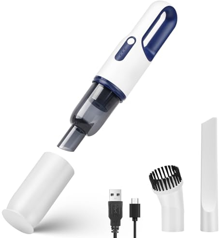 catsMeow Akku Handstaubsauger Kabellos,Auto Staubsauger Stark,Handsauger Akku für Auto/Weiß, Handheld Car Vacuum Cleaner