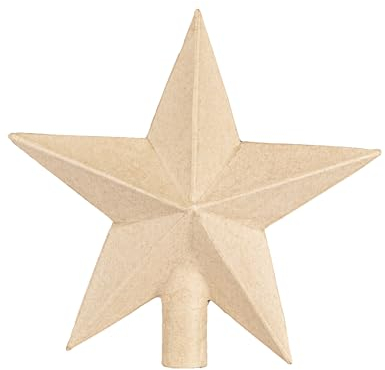 Décopatch NO61C - Christbaumspitze, 20x6×20 cm, ideal für Weihnachtsdeko, Stern, Kartonbraun, 1 Stück