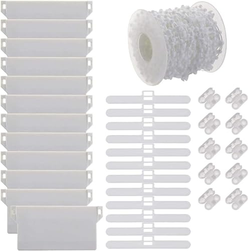 Kit di riparazione per tende verticali, con catena da 10 m e connettore, ricambio fai da te, accessori per tende verticali e ganci superiori, 127 mm