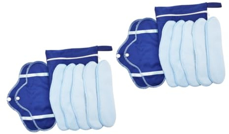 FRCOLOR 16 unidades de compresas sanitarias lavables de tela para menstruación, compresas menstruales, compresas menstruales de tela, almohadillas para maternidad, almohadilla menstrual, toalla de tía