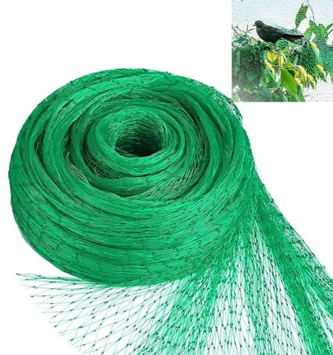 Esforzarse 6 x 10 m filet anti-oiseaux, filet de protection pour bassins d'eau, filet à mailles robustes réutilisables, protéger les plantes fruits fleurs arbres animaux, étang, vert