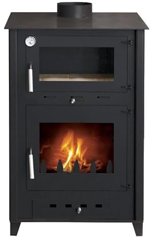 INTERSTOVES - Poêle à bois avec four Rosa 10 | Bûches 50cm - Noir