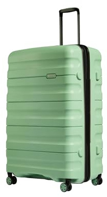 ANTLER - Lincoln Hard Shell Large Suitcase - Durable, Lightweight & Expandable, 4 Spinner Wheels - Adjustable Handle, TSA Lock, 80cm - Mineral