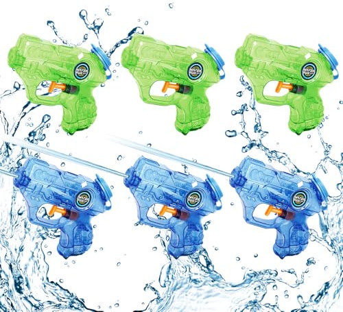 6 Pack Water Guns for Kids, 12cm Water Gun Pistol for Kids, Neon Water Pistols for Kid Squirt Toys, Squirt Toy Beach Swimming Pool Game Summer Party Supplies