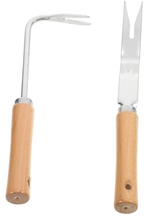 UKCOCO 2pezzi Attrezzo per Rimozione Diserbante per Crepe Coltivatore Manuale in Acciaio Inossidabile Attrezzo per Bonsai Patio Estrattore di Radici Scavatore