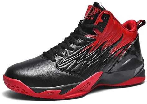 Solastride Zapatillas de Baloncesto Altas for Hombre con Suela de Goma, Antideslizantes, Resistentes al Desgaste y de Moda.(Red,42 EU)