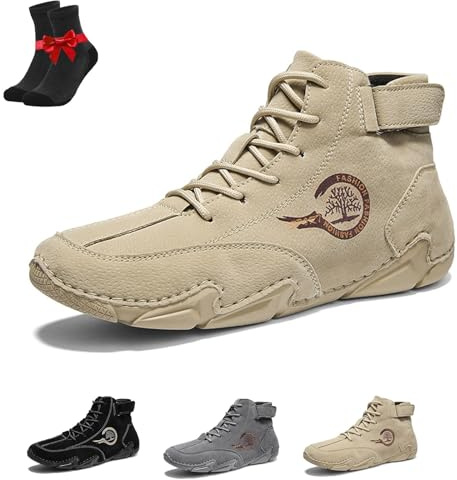 Scarpe Barefoot in Alpaca, Sneakers in Pelle, Scarpe Barefoot Ergonomiche, Scarpe Impermeabili e Traspiranti for Uomo e Donna(Beige (Thickened),36 EU)