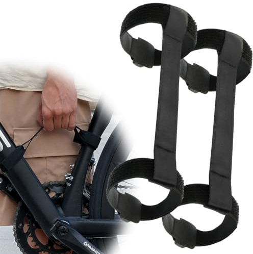 GXGM 2 Pezzi Cinghia per Il Trasporto di Biciclette in Nylon, Manico Multifunzionale per Telaio, Portatile Resistenza, Impugnatura Comoda,Per Bici da Strada e Dirt Bike