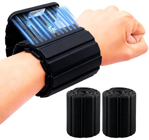 RDTOK 2 Stück Handgelenkgewichte & Knöchelgewichte, magnetische Gewichtsmanschetten aus hautfreundlichem Silikon, ultradünnes & geräuschloses Design (0,5/1kg) für Yoga, Pilates & Home Fitness(Schwarz)