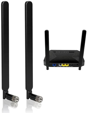 2 Stück 4G LTE Antenne SMA Male 9dBi, WLAN Antenne Dualband 2,4GHz 5GHz für LTE Router, Modem, Mobile Gateway, Kamera, Home Phone, Signalverstärker (Schwarz)