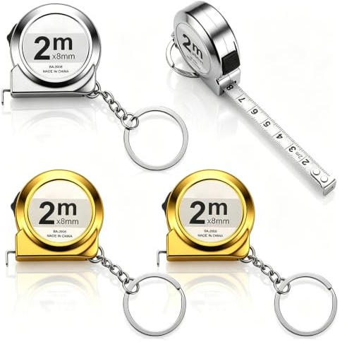 Cobee 3 stycken måttband 2 m, mått tejp måttband med nyckelringar