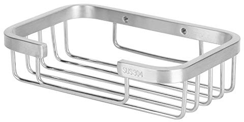 Yosoo Health Gear Tvålställ i Rostfritt Stål, Väggmonterad Tvålhållare med Borstad Yta, Ihålig Dränering, Fyrkantig 5,9 X 3,7 X 1,6 Tum för Badrumshotell