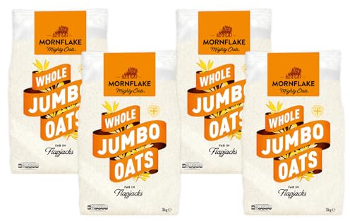 Mornflake - Jumbo Oats 4x 3kg 100% Wholegrain Rolled Oats All Natural Ingredients, High In Fibre. Perfect For Breakfast Porridge Oats, Overnight Oats & Flapjacks. Suitable For Vegan Diet