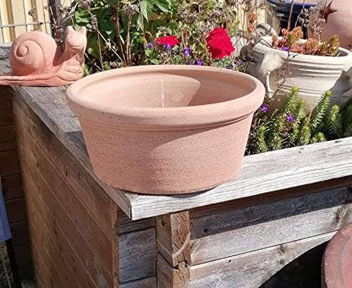 NEU !! Pflanzschale Blumentopf echt Terracotta Durchmesser 28cm, Blumenkübel für Garten Wohnung Balkon Terrasse Mediterran