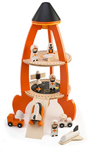 Tender Leaf Toys wooden space play toys for imaginative play adventures (Cosmic Rocket)