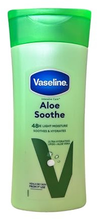 Vaseline - Loción corporal intensiva para el cuidado intensivo de aloe soothe para suavizar la piel seca y agrietada, 200 ml