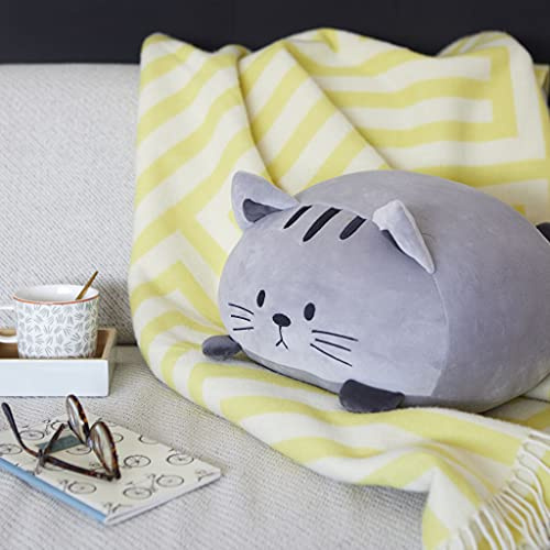 Balvi Cuscino Kitty Colore grigio forma di gatto Soffice e morbidissimo Poliestere