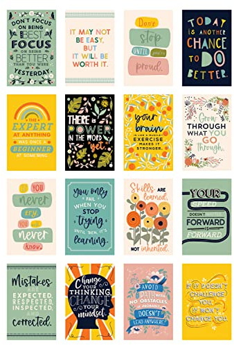 Carson Dellosa Lot de 16 affiches de motivation pour salle de classe, 27,9 x 43,2 cm, affiches inspirantes pour salle de classe pour le collège et le lycée, affiches d'affirmation positive pour